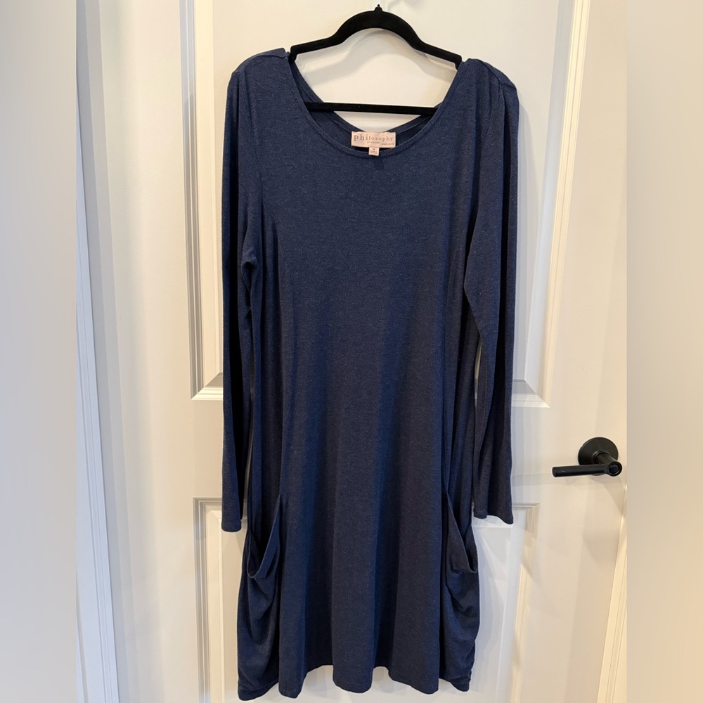 Philosophy Navy Blue Long Sleeve Swing Dress